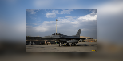 F-16 standing on the taxiway